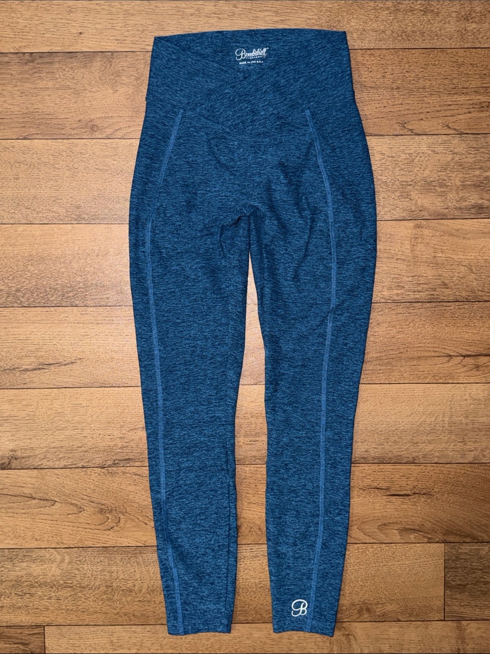 Bombshell Sportswear Size Extra Small Scrunch Butt Heather Blue Leggings Sexy XS